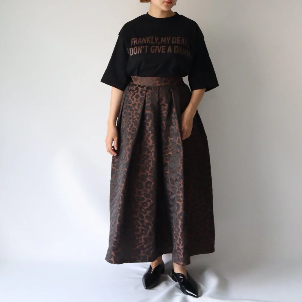 Kittle Leopard tuck skirt K246-65079