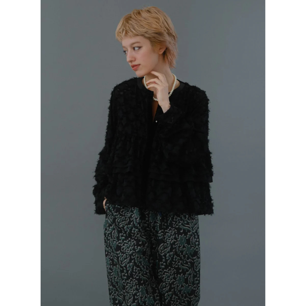 kittle CUT JACQUARD TIERED BLOUSE/K256-66130