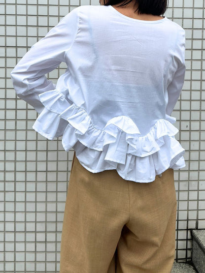 【予約販売】Mewl ペプラムフリル2WAY ブラウス M261-13005
