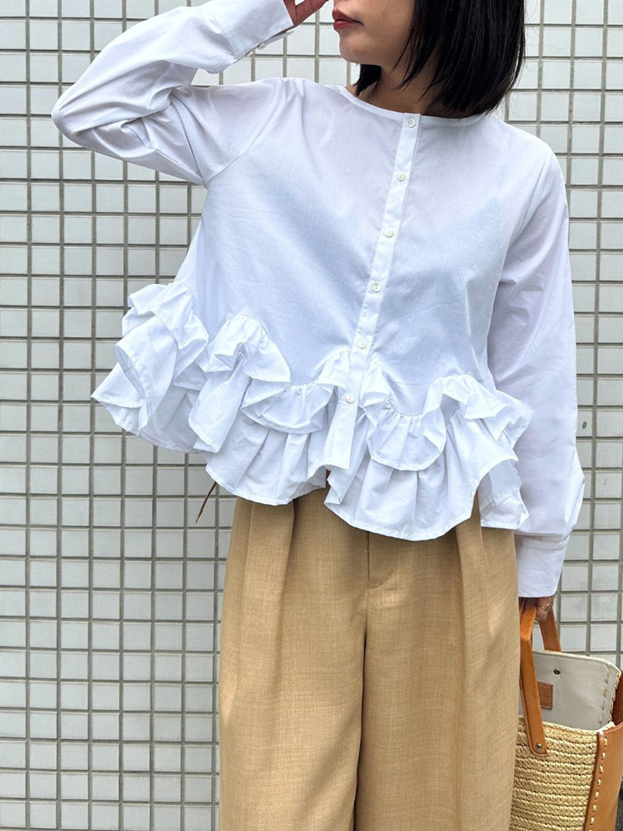 【予約販売】Mewl ペプラムフリル2WAY ブラウス M261-13005