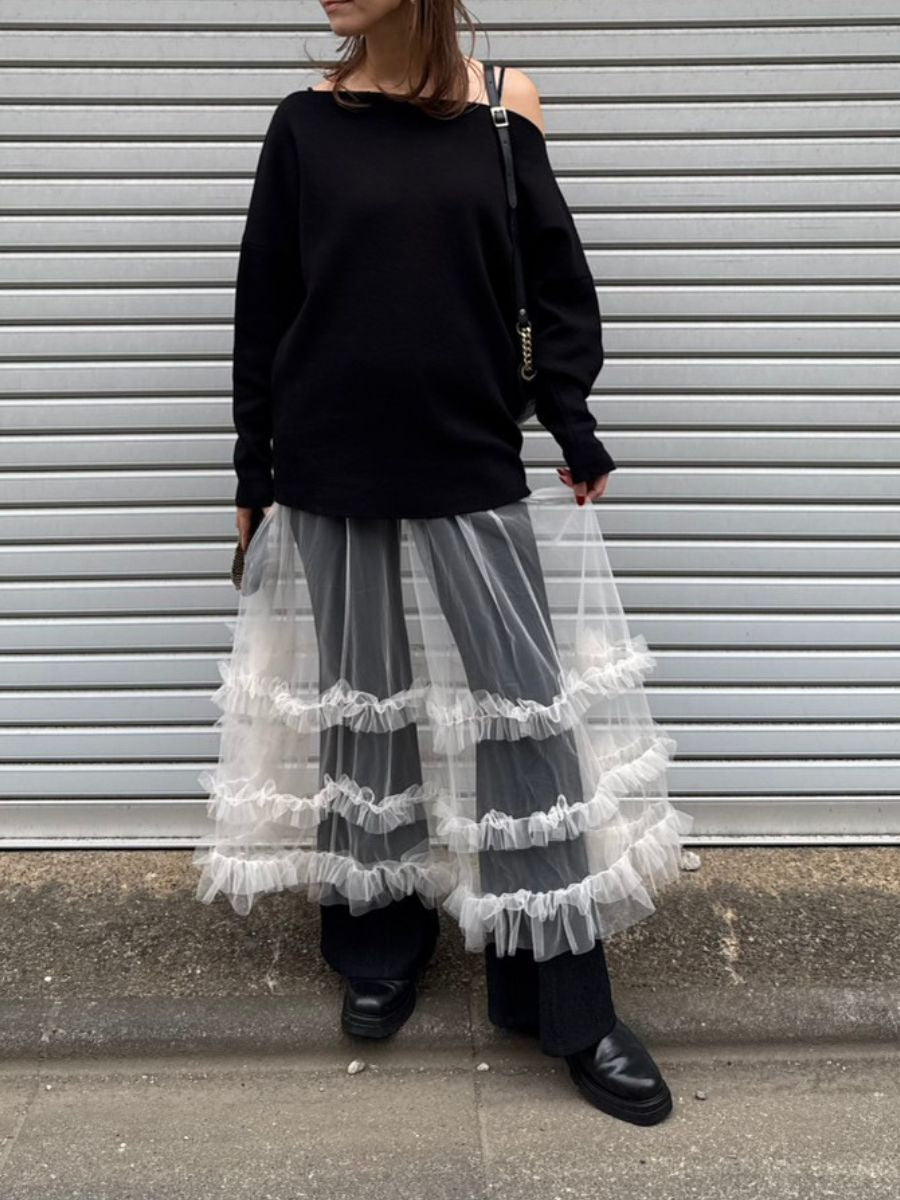 【予約販売】Mewl チュールティアードSK M261-23004