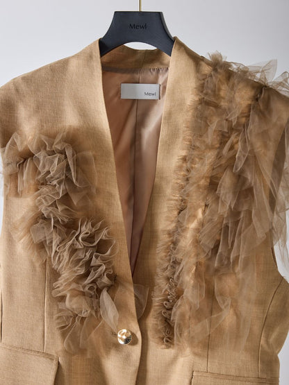 【予約販売】Mewl チュールフリルベスト M261-43001