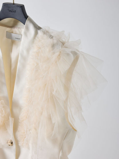 【予約販売】Mewl チュールフリルベスト M261-43001