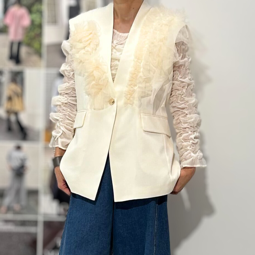 【予約販売】Mewl チュールフリルベスト M261-43001