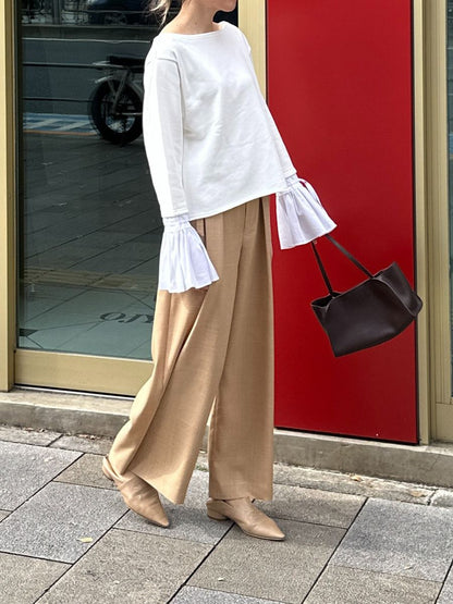 【予約販売】Mewl オフショルシャツスリーブスウェット M261-83011