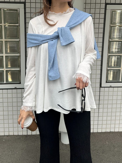 【予約販売】Mewl レースカラーフレアＴＯＰＳ M261-83030