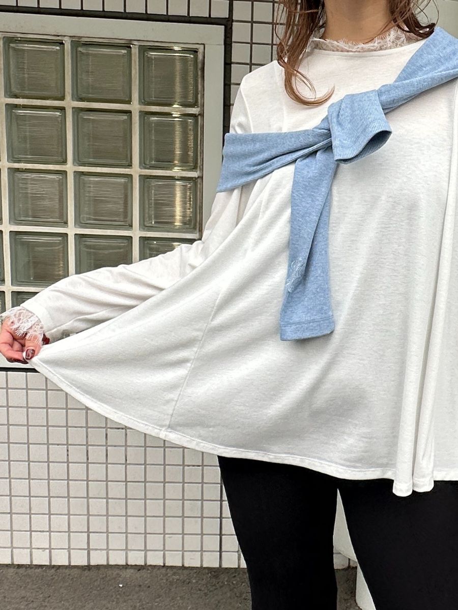 【予約販売】Mewl レースカラーフレアＴＯＰＳ M261-83030