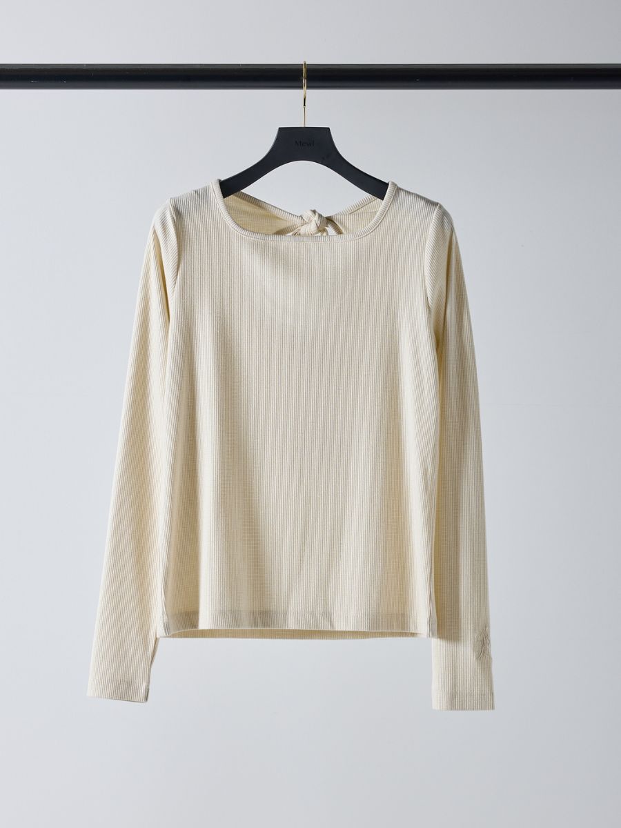 【予約販売】Mewl ラメリブバックリボンTOPS  M261-87023