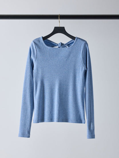 【予約販売】Mewl ラメリブバックリボンTOPS  M261-87023