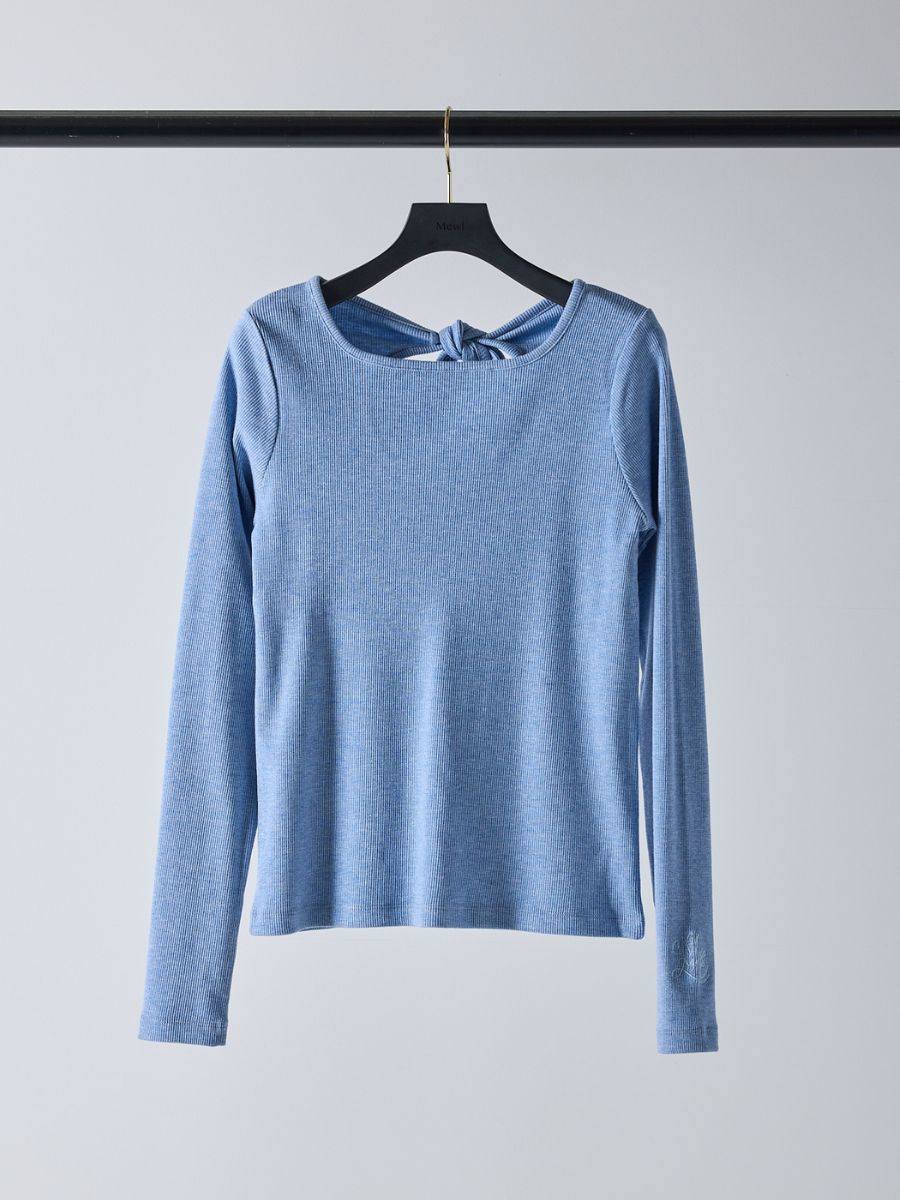 【予約販売】Mewl ラメリブバックリボンTOPS  M261-87023