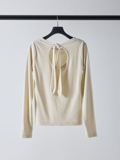 【予約販売】Mewl ラメリブバックリボンTOPS  M261-87023