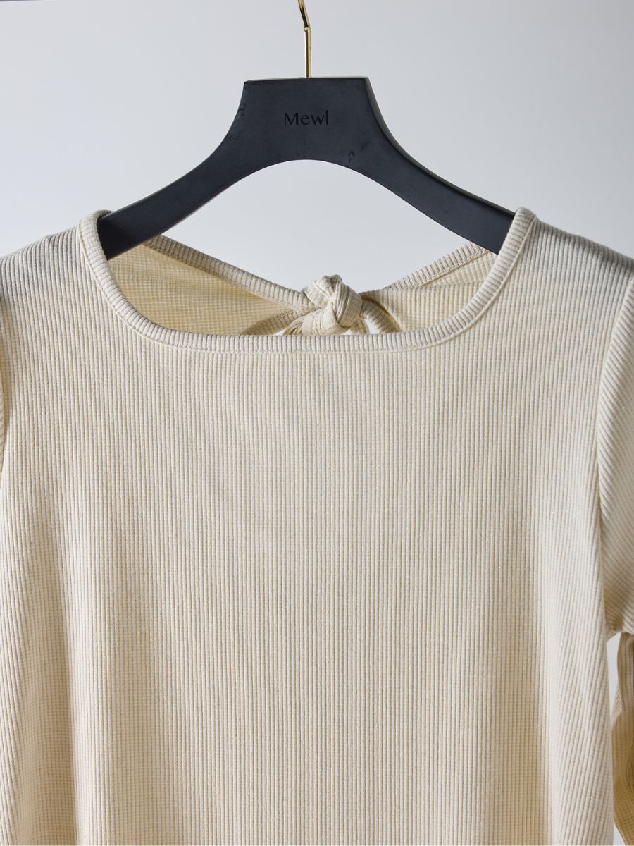 【予約販売】Mewl ラメリブバックリボンTOPS  M261-87023
