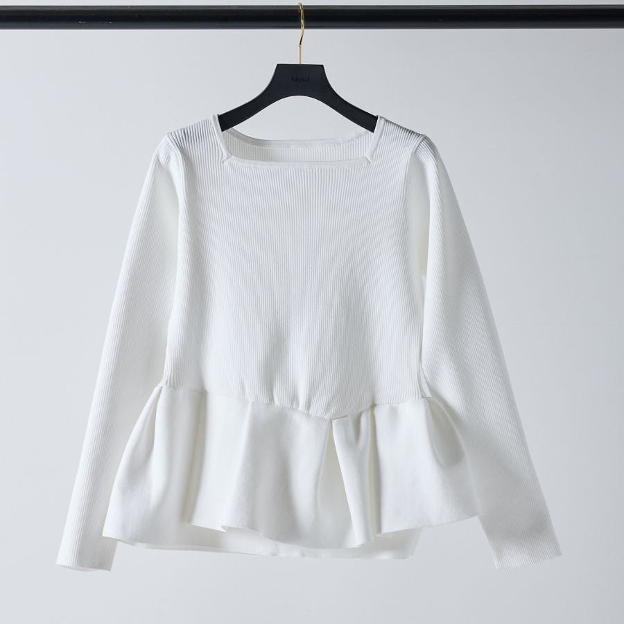 【予約販売】Mewl ペプラムニット M261-97028