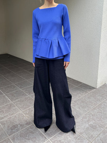 【予約販売】Mewl ペプラムニット M261-97028