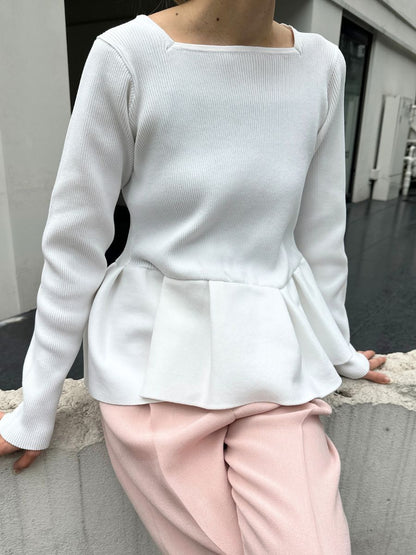 【予約販売】Mewl ペプラムニット M261-97028