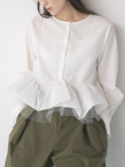 【予約販売】Mewl TULLE PEPLUM BL M264-18168