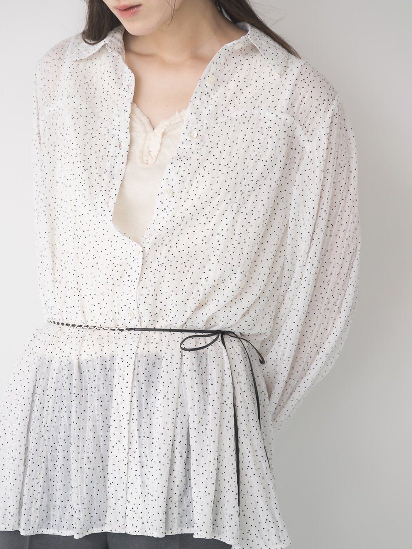 【予約販売】Mewl DOT SHEER SHIRT M264-18175