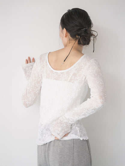 【予約販売】Mewl LACE LONG SLEEVE TOP M264-88190