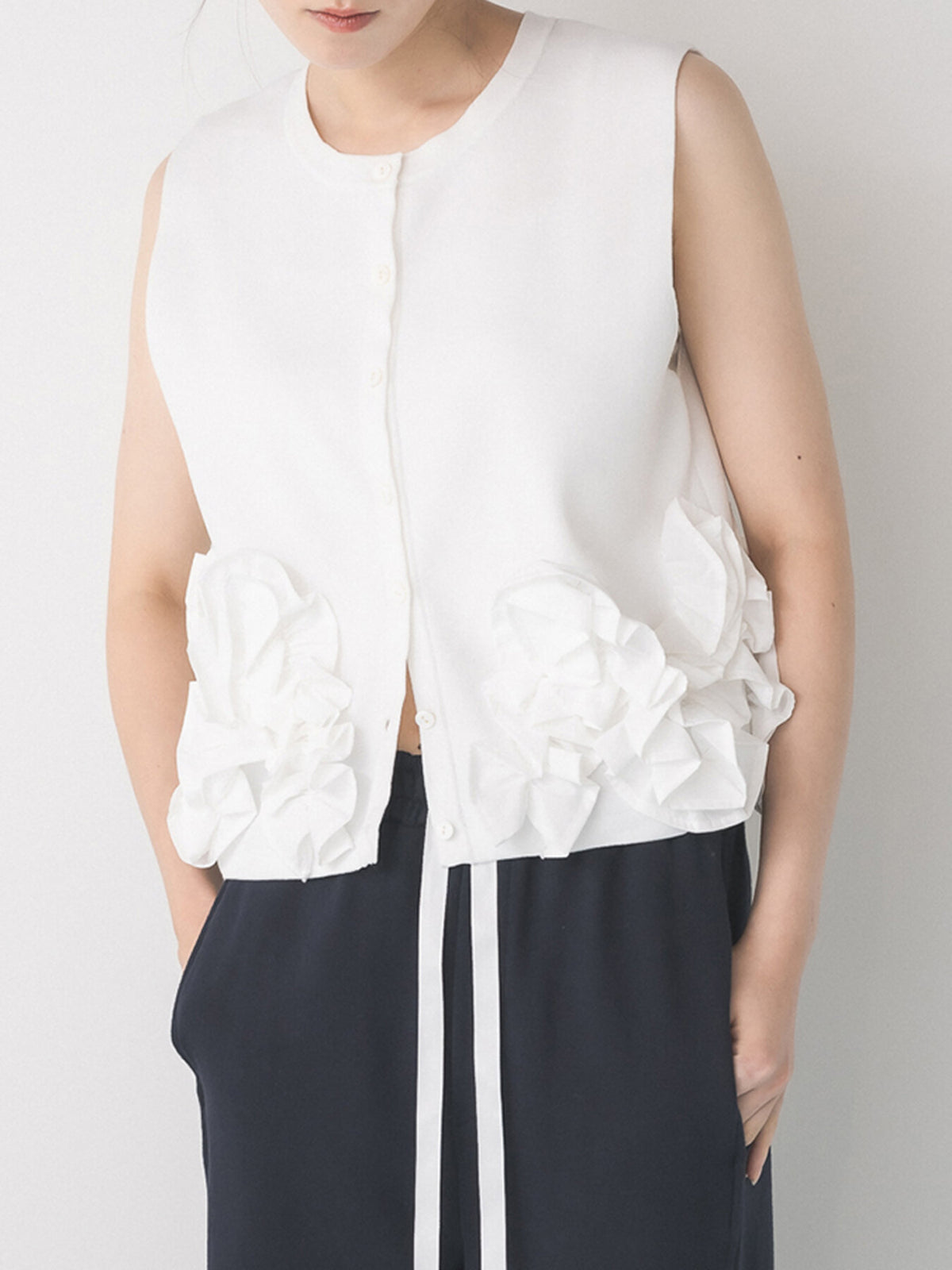 【予約販売】Mewl PEPLUM KNIT VEST M264-98185