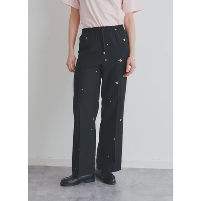 Muel Chic Lily embroidery sheer pants
