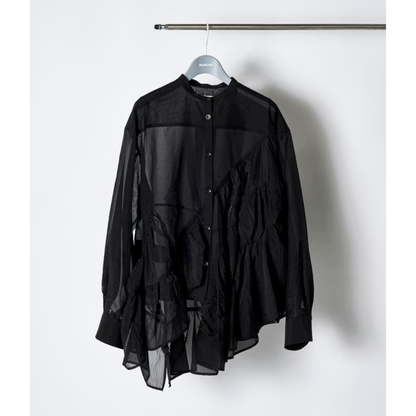 RUMCHE Sheer Gathered Blouse R25A10604