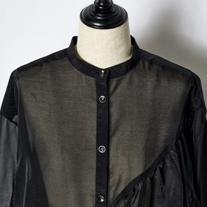 RUMCHE Sheer Gathered Blouse R25A10604