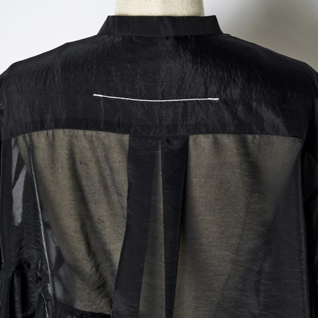 RUMCHE Sheer Gathered Blouse R25A10604