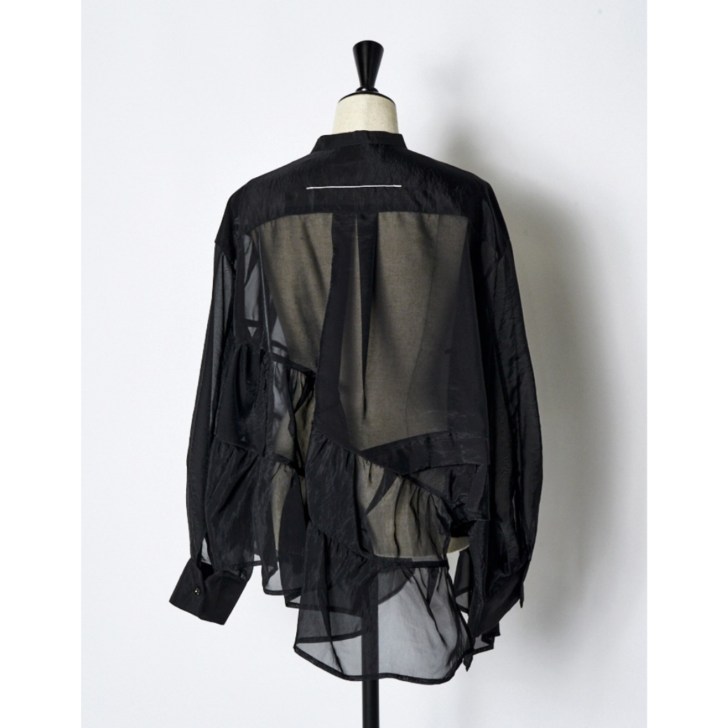 RUMCHE Sheer Gathered Blouse R25A10604