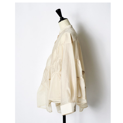 RUMCHE Sheer Gathered Blouse R25A10604