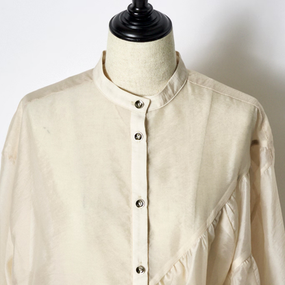 RUMCHE Sheer Gathered Blouse R25A10604