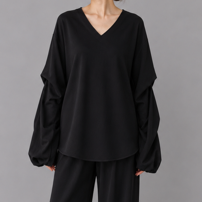 RUMCHE V-neck Sweat Tops R26A10612　