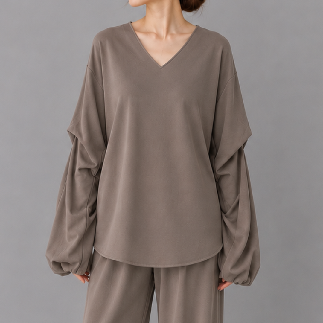 RUMCHE V-neck Sweat Tops R26A10612　