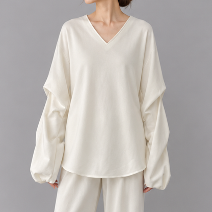 RUMCHE V-neck Sweat Tops R26A10612　