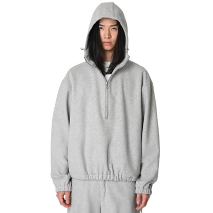 SUPERTHANKS Stretch wool like Half zip hoodie（刺繍無し） ST264 JK03A