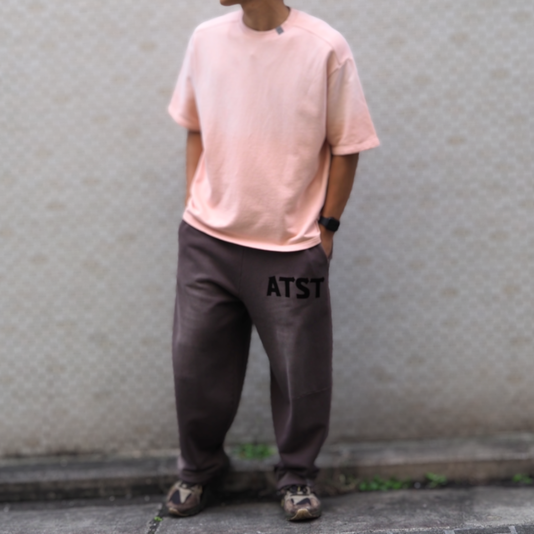 SUPERTHANKS Sun faded Flocky print Sweat S/S T-shirt CS01