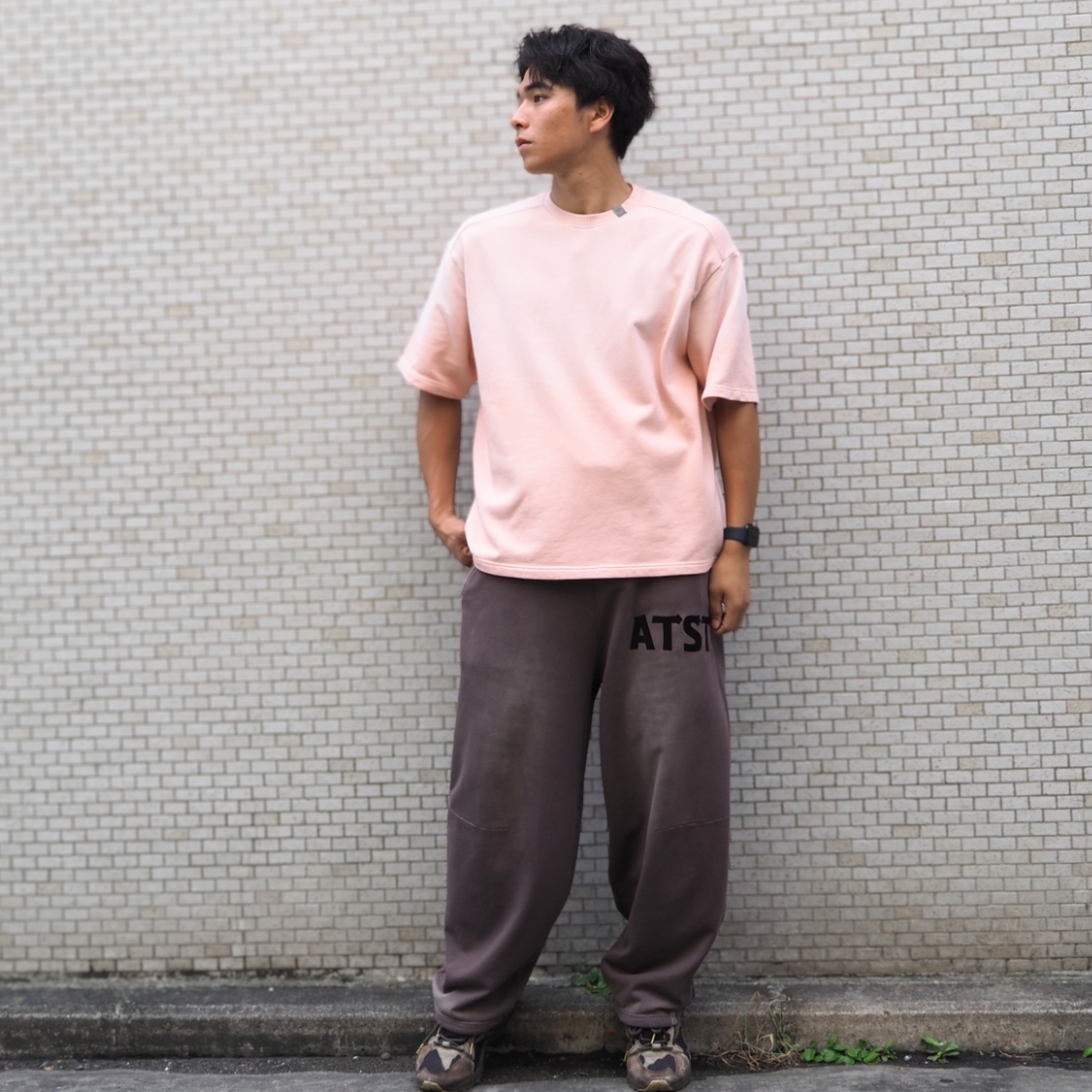 SUPERTHANKS Sun faded Flocky print Sweat S/S T-shirt CS01