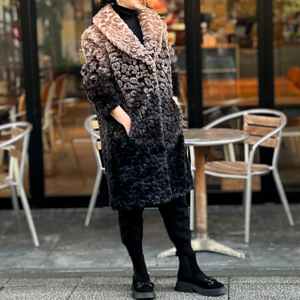 UNREAL FUR BOHO COAT OMBRE LEOPARD 8330005