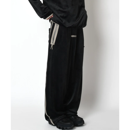 SUPERTHANKS Velour barrel leg line pants CS02