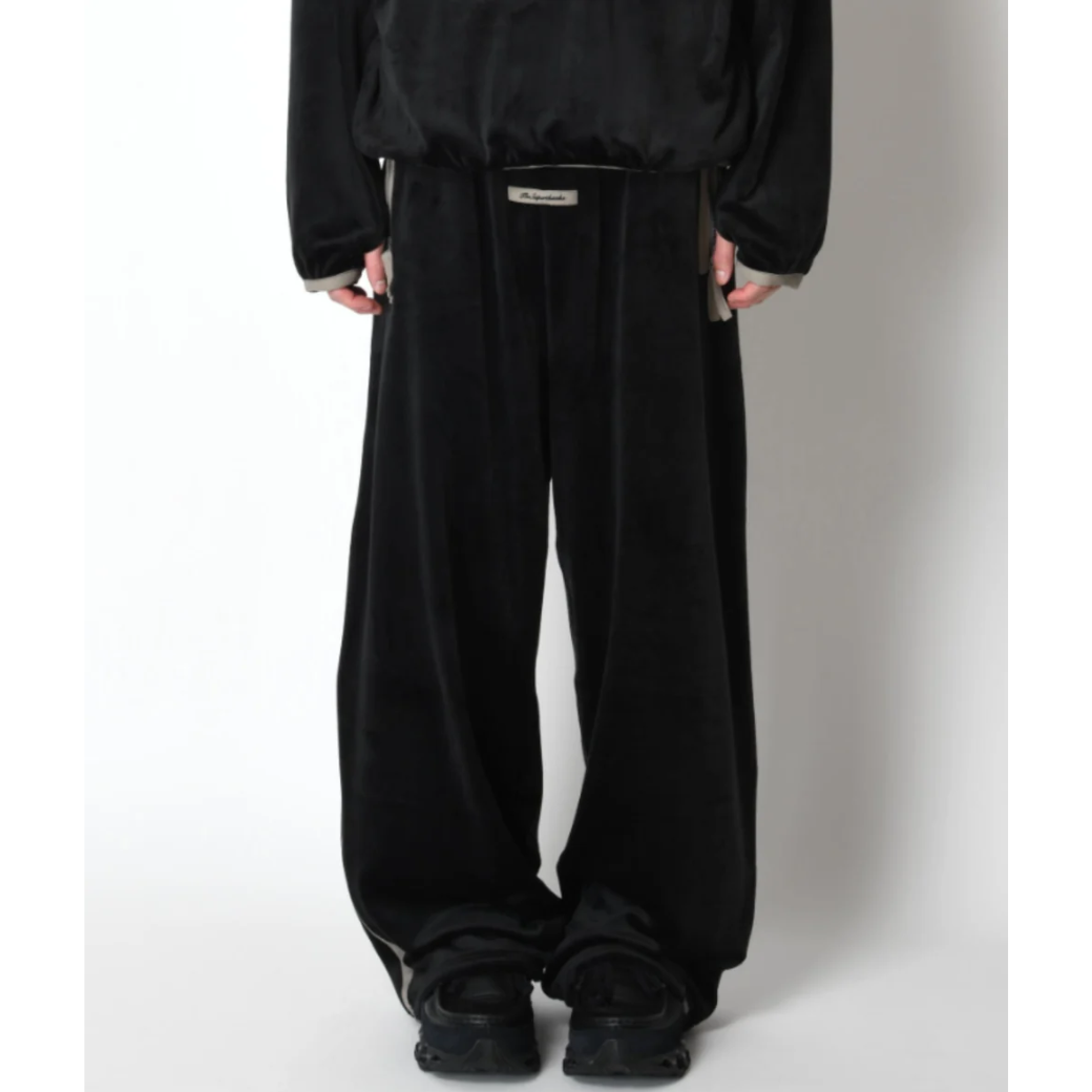 SUPERTHANKS Velour barrel leg line pants CS02