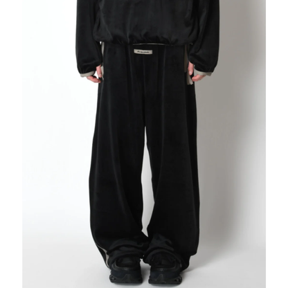 SUPERTHANKS Velour barrel leg line pants CS02
