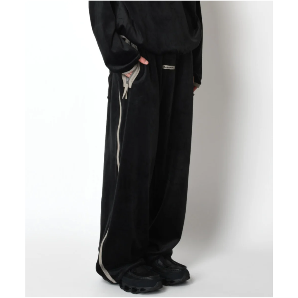SUPERTHANKS Velour barrel leg line pants CS02