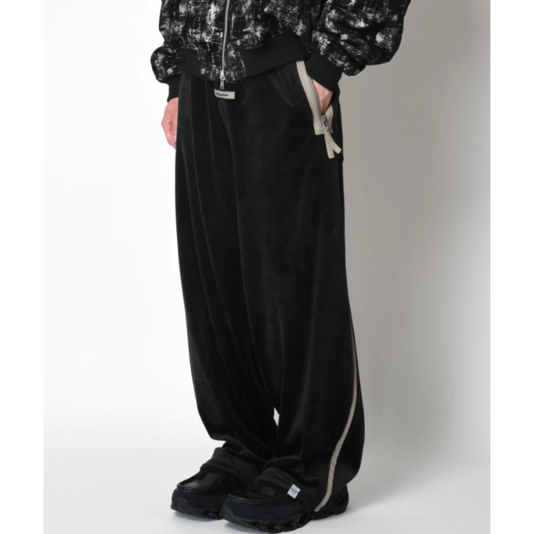 SUPERTHANKS Velour barrel leg line pants CS02