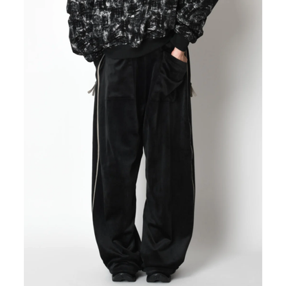 SUPERTHANKS Velour barrel leg line pants CS02