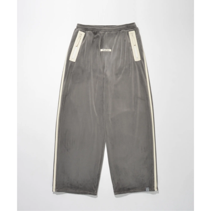 SUPERTHANKS Velour barrel leg line pants CS02