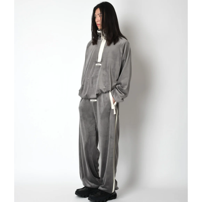 SUPERTHANKS Velour barrel leg line pants CS02