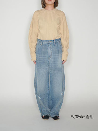 YENN CURVED SEAM DENIM PT [Y234-31041-5]