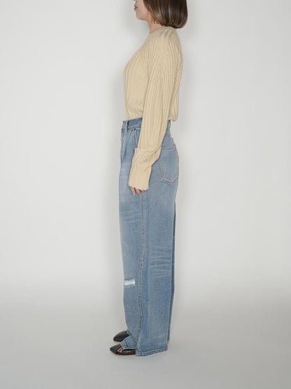 YENN CURVED SEAM DENIM PT [Y234-31041-5]