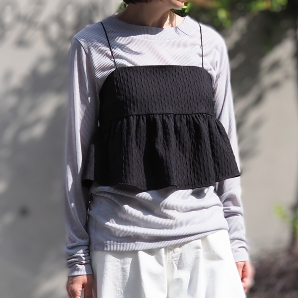 YENN SHEER RIB LONG TEE [Y243-81051]