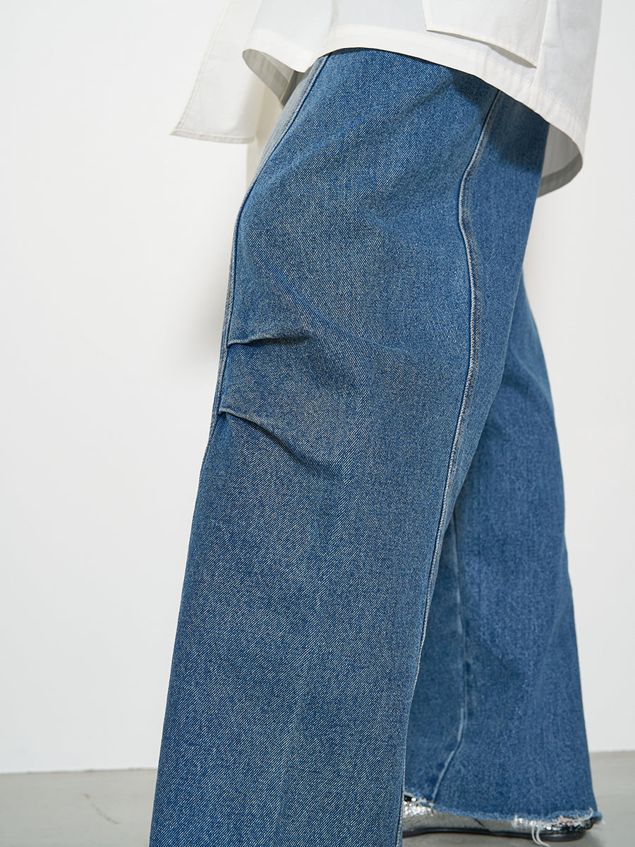 【予約販売】YENNKNEE TUCK DENIM PT Y252-31054-2