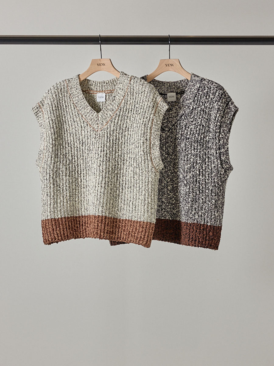 【予約販売】YENN BI COLOR KNIT VEST Y253-91093